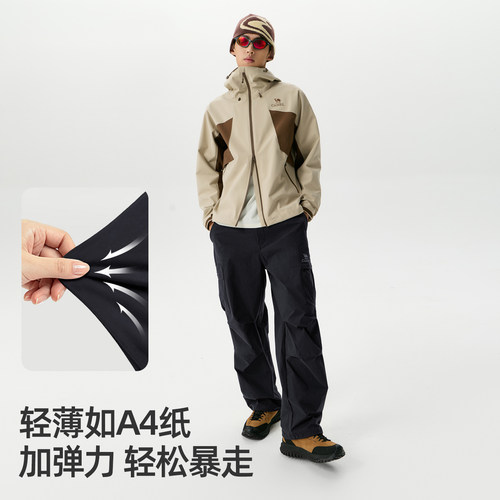 骆驼男士山海云朵裤2026夏季新款工装裤子男款夏薄款直筒宽松长裤 - 图2