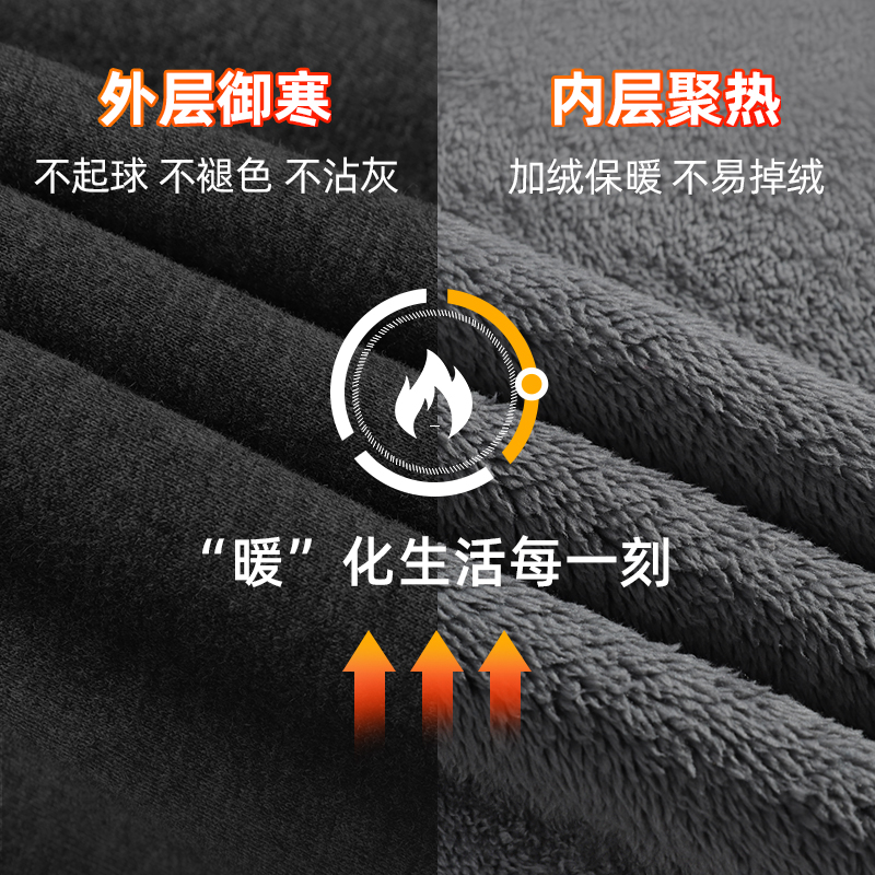 骆驼男女同款束脚运动裤加绒加厚防风保暖卫裤
