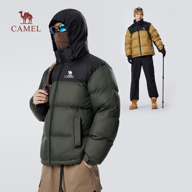 王俊凯同款骆驼火山羽绒服男冬季2025新款加厚保暖防泼水男装外套