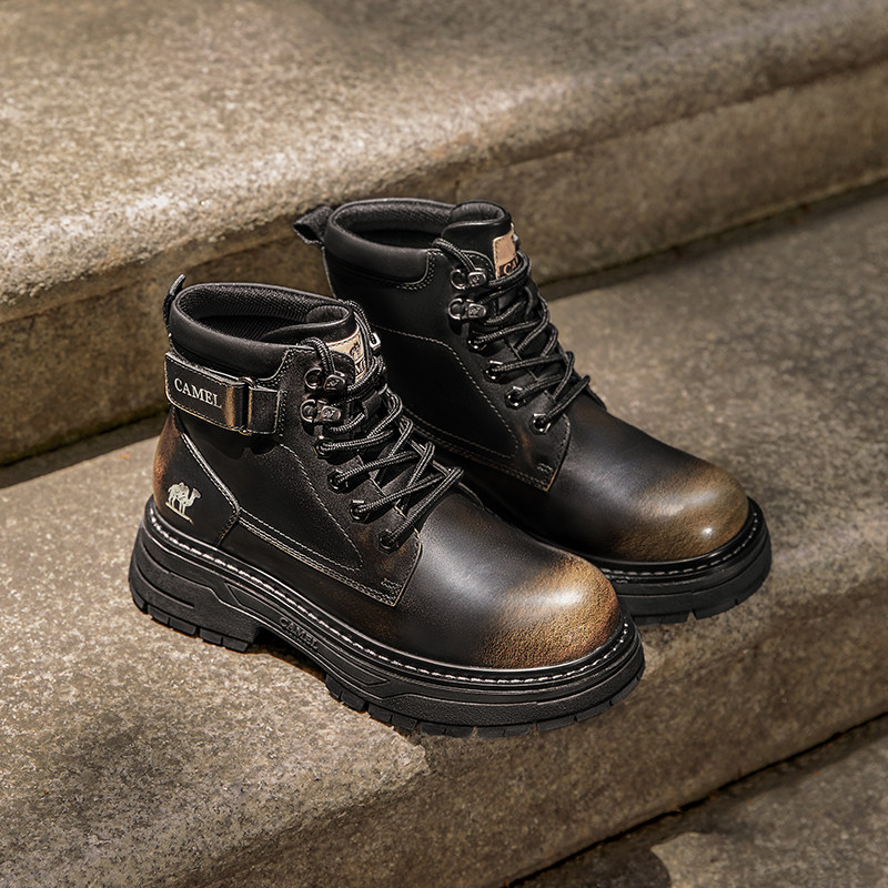 骆驼工装靴女鞋秋冬骆驼马丁靴美拉德风厚底骑士靴短靴,淘宝优惠券,粉丝福利购,淘宝优惠卷