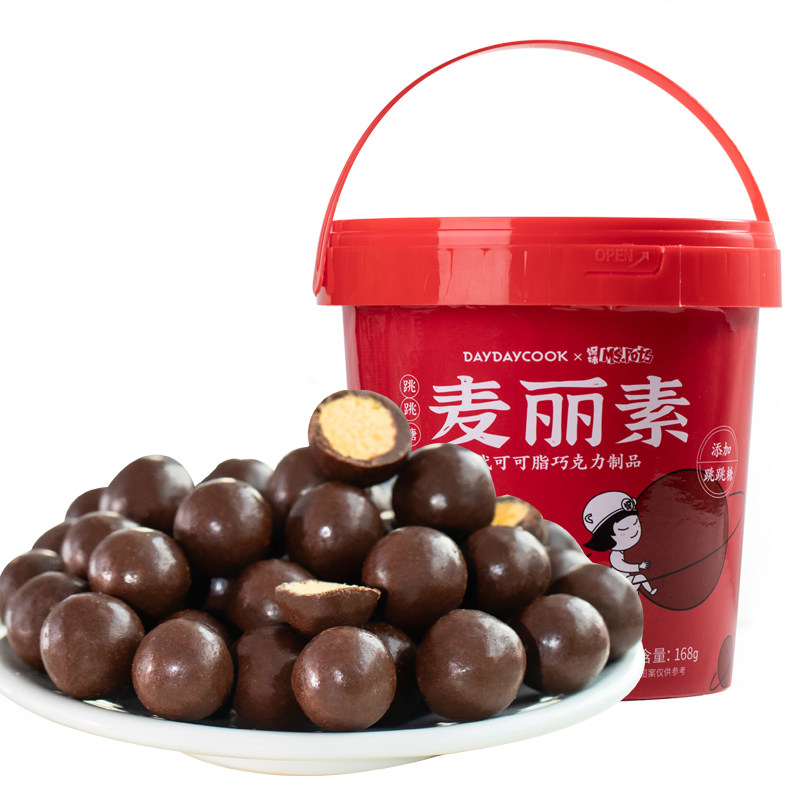 日日煮跳跳糖麦丽素桶装(代可可脂) daydaycook巧克力制品