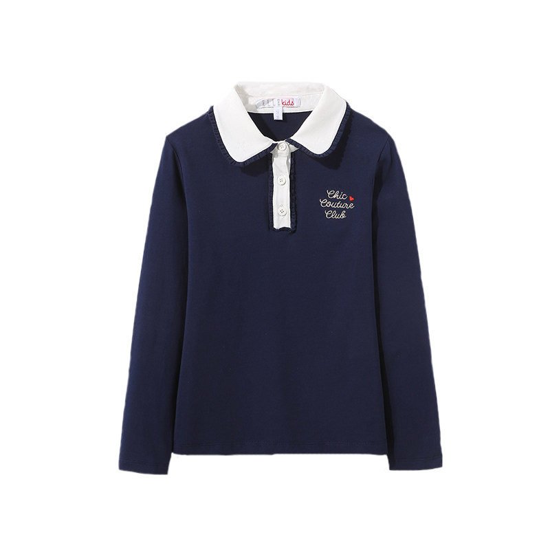 elle kids童装女童长袖秋装polo衫 ellekidsT恤