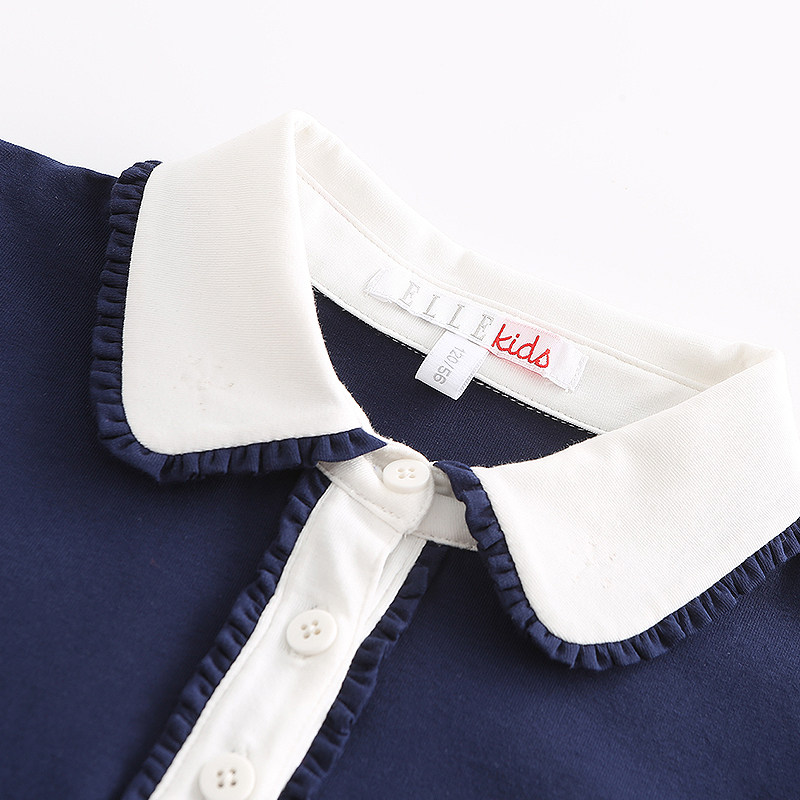 elle kids童装女童长袖秋装polo衫 ellekidsT恤