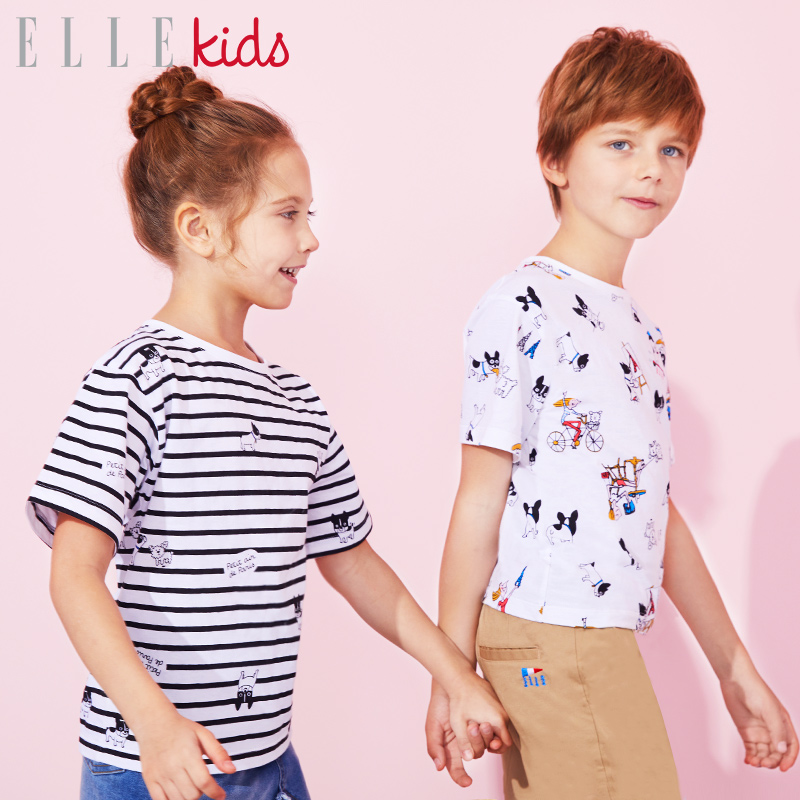 【 ELLEKIDS x SOLEDAD】ELLE童装男女童短袖印花T恤儿童IP联名款