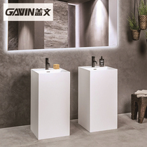 White One-piece Wash Basin Wash Basin Floor Type Washbasin Home Hotel Home Hotel Home Balcony Custom column basin