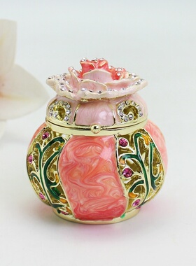 珐琅彩合金小花坛摆件