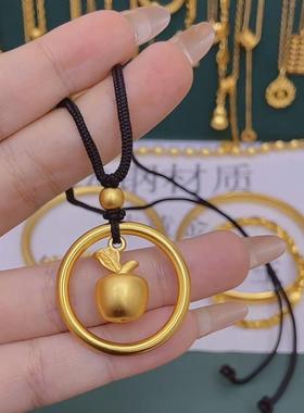 小苹果项链铜红绳女圣诞锁骨链