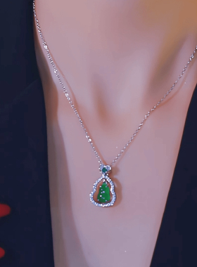 灵动设计感百搭绿葫芦项链锁骨链