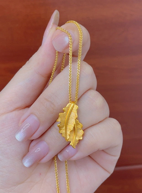 一夜爆富枫叶项链气质颈链锁骨链