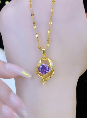 爱心项链钛钢瓜子链女合金