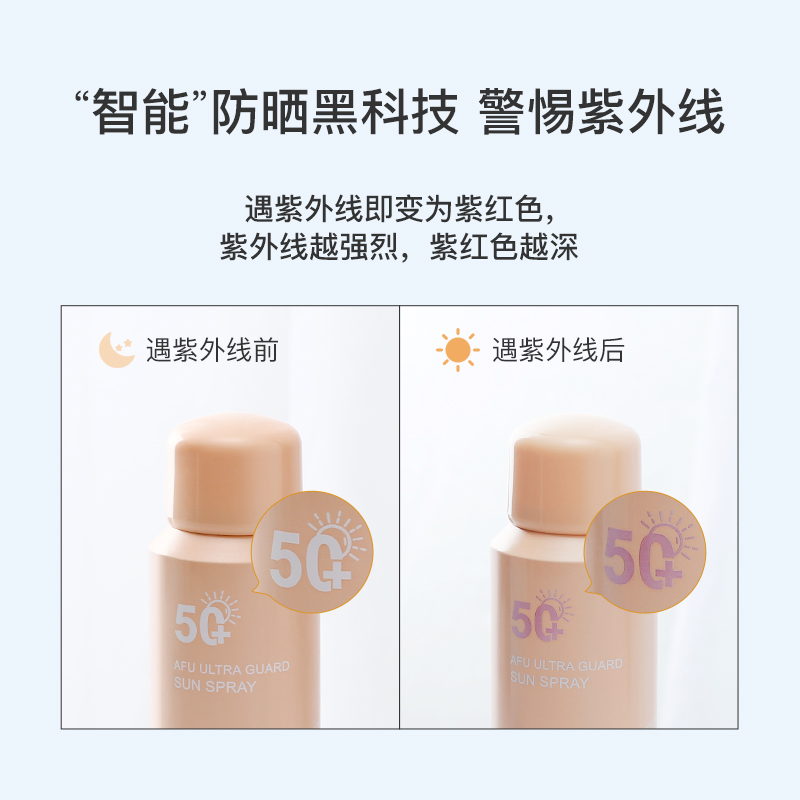 阿芙官方旗舰店阿芙倍护防晒喷雾 防紫外线透明无色水晶清爽隔离霜防晒霜身体女3