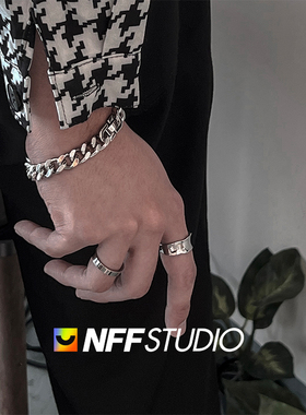 NFF男钛钢欧美精工抛光手链潮