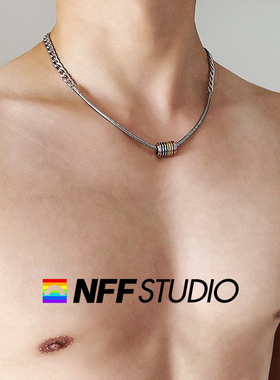 NFF钛钢HOT彩虹转运嘻哈潮项链男