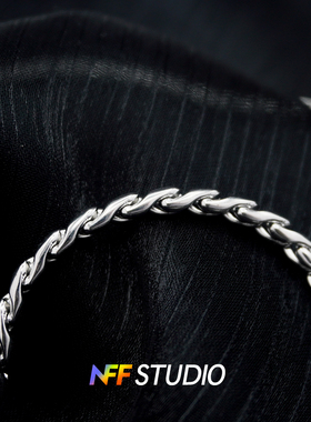 NFF原创设计方形吊坠钛钢项链