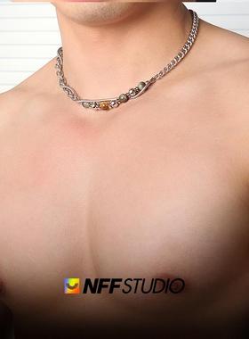 虎眼石高级感双层叠戴嘻哈锁骨链