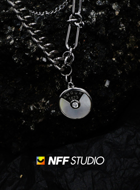 钛钢拼接项链母贝镶嵌高级