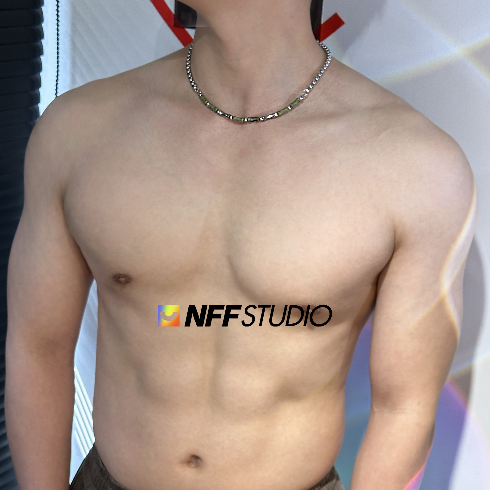 NFF国潮风复古串珠颈链小众原创设计钛钢情侣锁骨链男士个性项链 - 图0