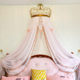 New princess bed curtain, cute Nordic pink girly heart macaron color decorative gauze triangle lace blue with crown