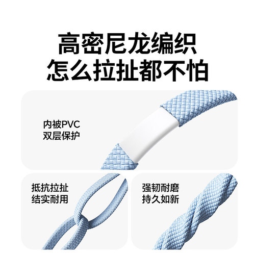 绿联双typec数据线手机挂绳二合一适用pocket iPhone18苹果17/16充电宝短款15充电线便携式钥匙扣PD60W快充线 - 图3