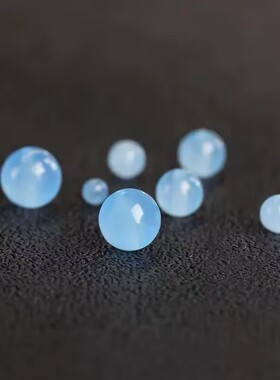 DIY浅蓝玉髓圆珠散珠手工串珠