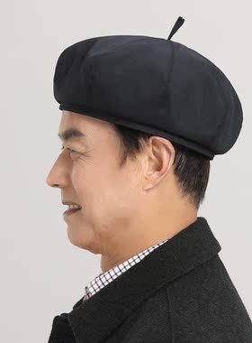 贝雷帽男士秋冬2024新款画家帽