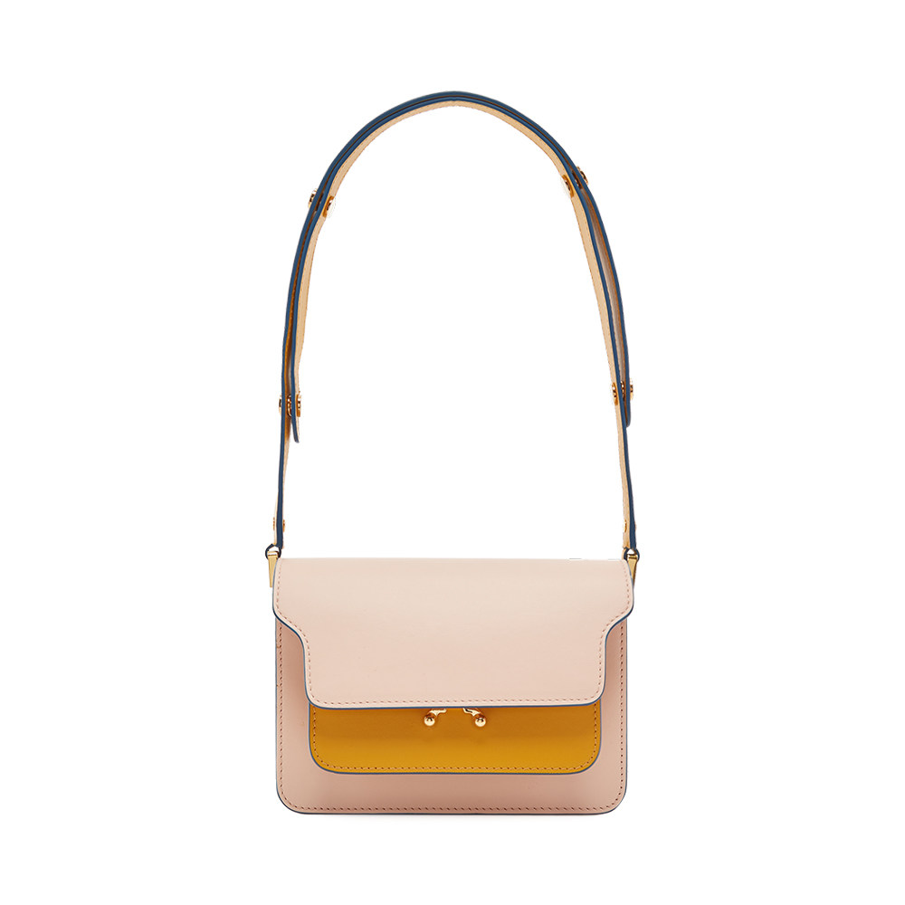 marni粉色牛皮撞色女士风琴包 魅力惠买手折扣直营女士包袋