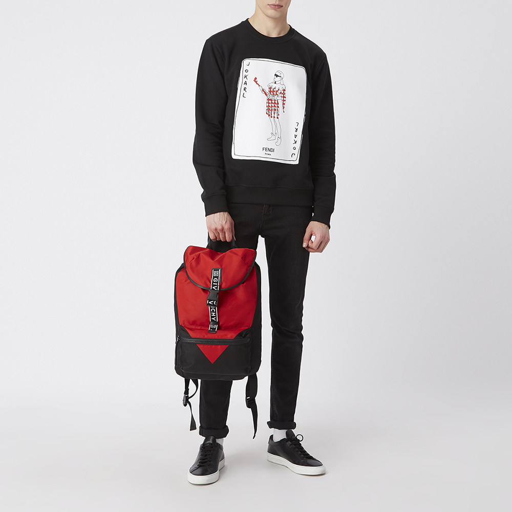 givenchy /纪梵希黑色拼红色 天猫奢品直营双肩背包