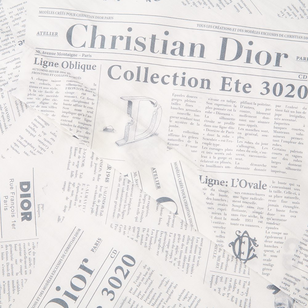 dior homme2020春夏白色棉报纸衬衫 天猫奢品直营衬衫