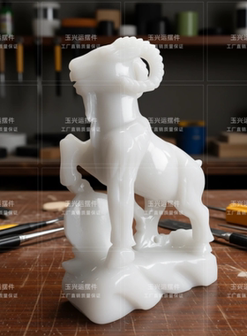 白玉生肖羊摆件三阳开泰招财纳福