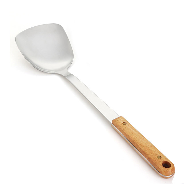 Household stainless steel kitchen utensils long handle anti-scalding spatula
