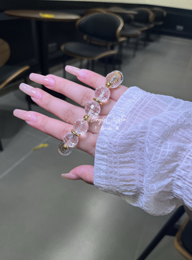 Spiritcrest 鎏金星河•天然白水晶切面蹦迪珠手串净化磁场消磁