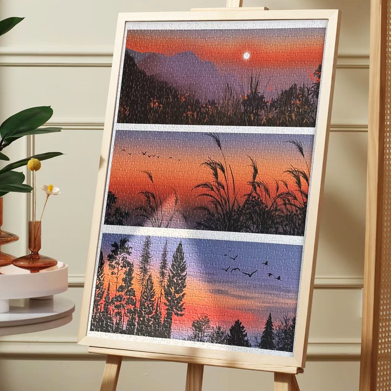 治愈拼图成人版1000片落日余晖风景解压手工益智力玩具生日礼物,淘宝优惠券,粉丝福利购,淘宝优惠卷