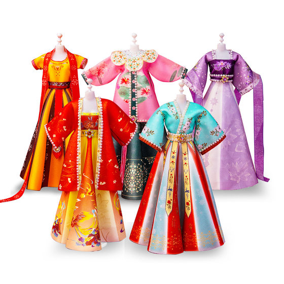 Playhouse toys, handmade Hanfu making for children and girls