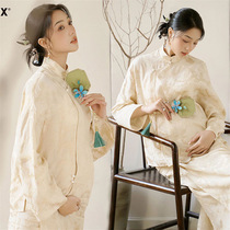 New pregnant woman photo costumes New Chinese retro qipao Gentle Temperament Pregnancy Mother Big Belly Photos Photographic Clothing