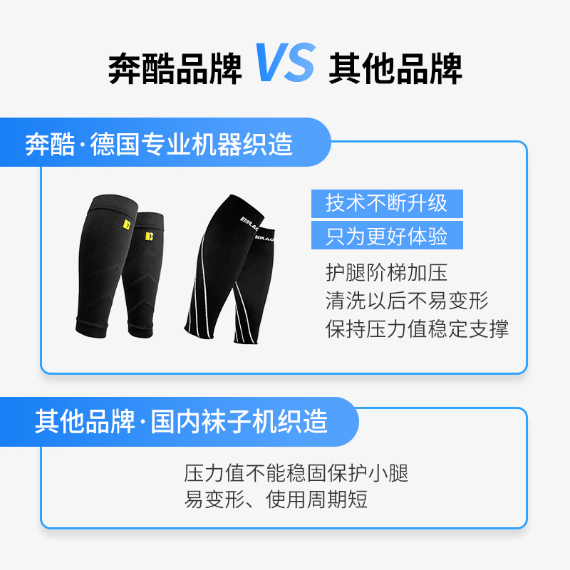 美国奔酷护小腿男运动压缩跑步护腿套马拉松压力跳绳护具装备夏-图1