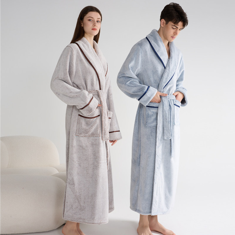 双面绒加厚睡袍女冬季加绒睡衣加长款浴袍男士大码不掉毛洗澡长袍,淘宝优惠券,粉丝福利购,淘宝优惠卷