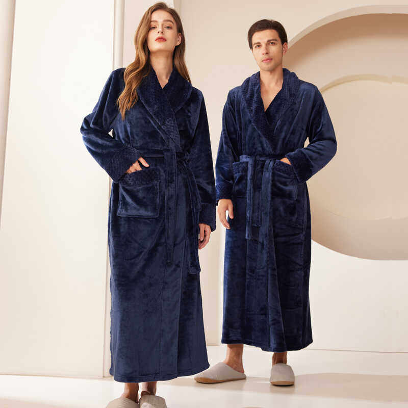 睡袍男冬季加绒加厚长款睡衣双面绒春秋晨袍浴袍加肥大码家居服女,淘宝优惠券,粉丝福利购,淘宝优惠卷