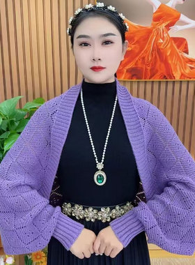 春秋针织披肩女外搭保暖宽松开衫