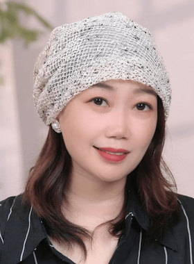薄款堆堆帽子女夏天遮白发包头帽