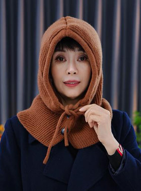 多功能针织帽子女秋冬保暖毛线帽
