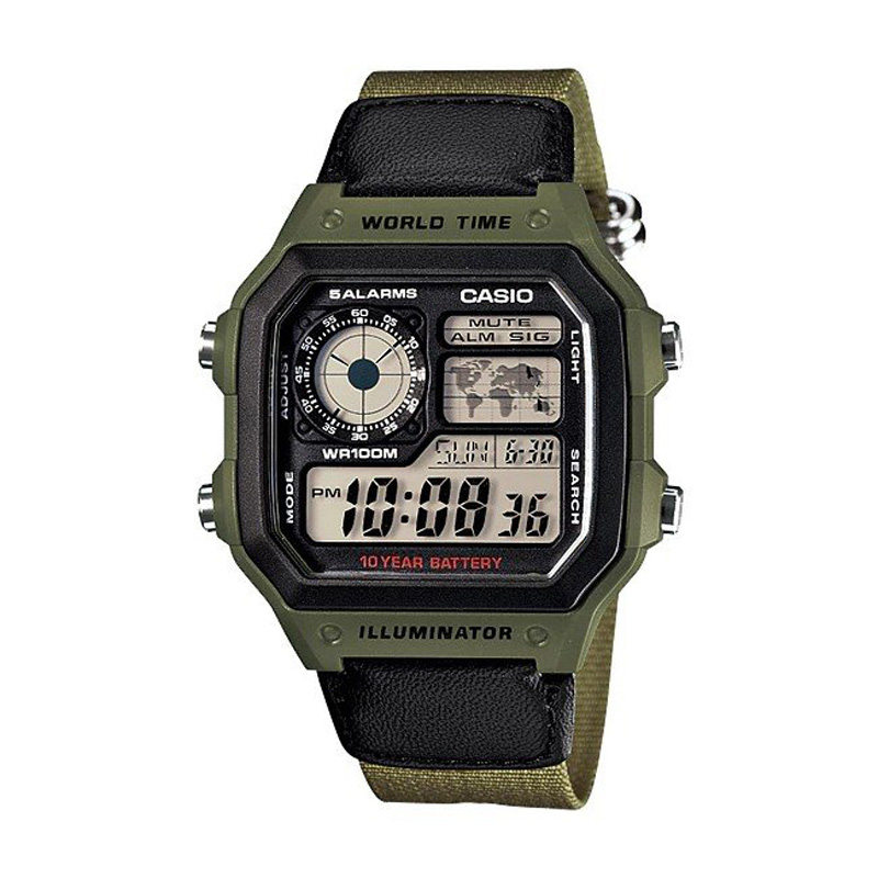 AE 户外运动防水经典复古电子表 1A 卡西欧手表男 CASIO 1200WHD AE 户外运动防水经典复古电子表 1A 卡西欧手表男 CASIO 1200WHD