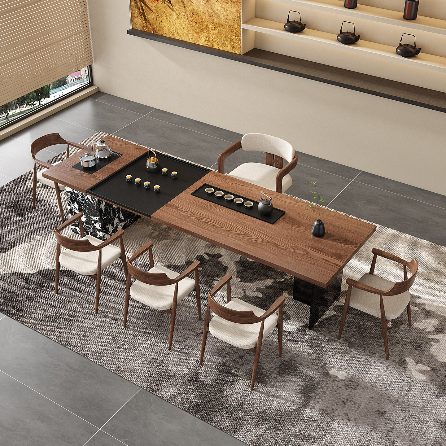 老板办公室大型实木大板茶桌椅组合岛台现代简约接待泡茶台高级感,淘宝优惠券,粉丝福利购,淘宝优惠卷