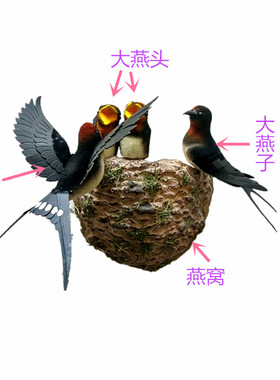 单独购买带针小燕头 手工艺品  本店燕子窝燕巢配饰搭配使用