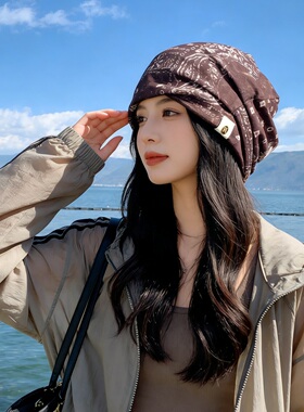 春夏冰丝冷感透气堆堆帽女包头帽