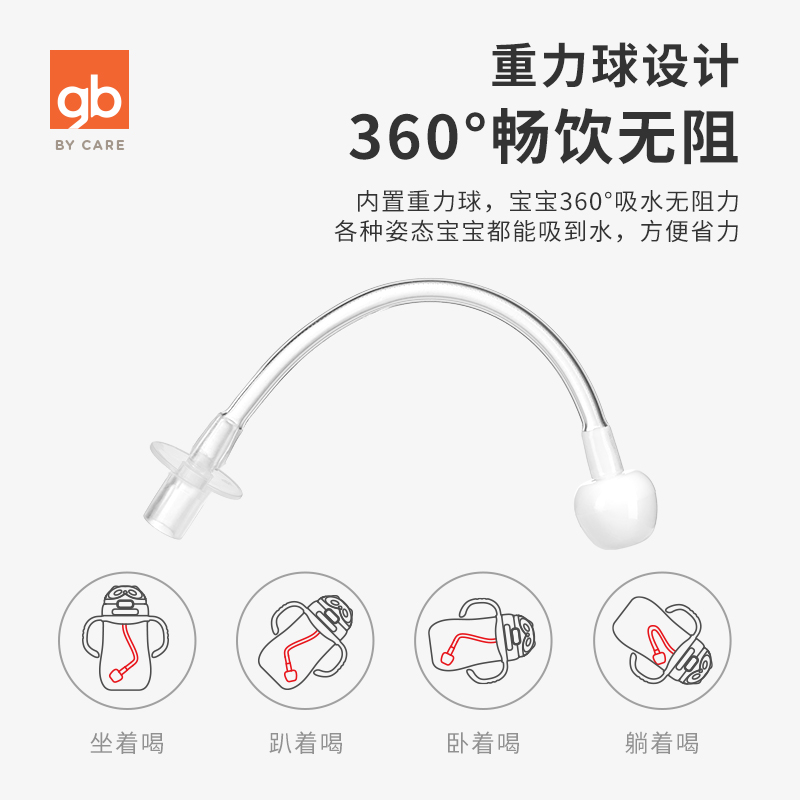 好孩子官方旗舰店1gb好孩子婴儿水杯学饮杯重力球吸管训练杯带握把鸭嘴杯儿童水杯2