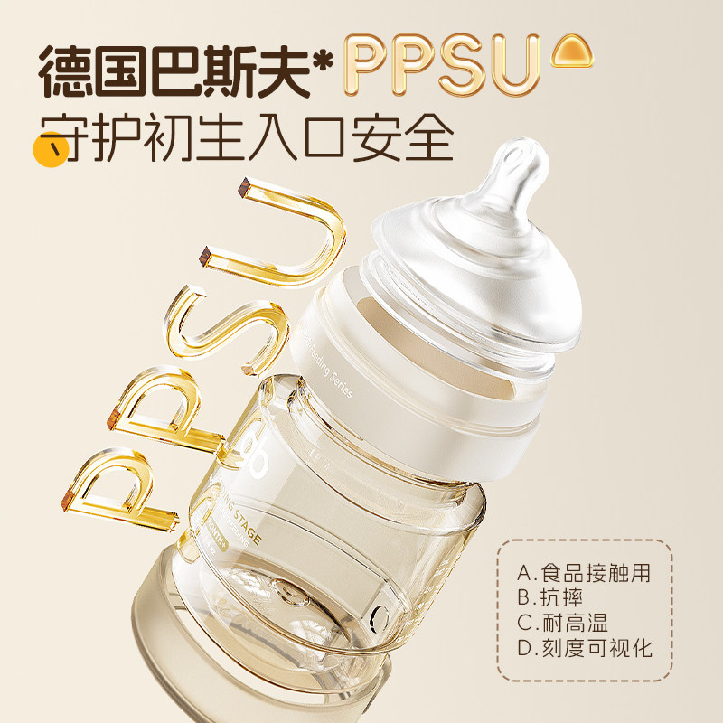 gb好孩子亲喂奶瓶婴儿新生0到6个月以上宝宝ppsu防胀气防呛耐摔
