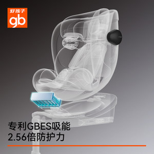 gb好孩子【Pro通风版】高速安全舱1号S可躺0-7岁宝宝汽车安全座椅