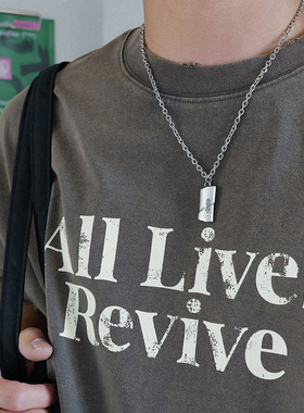 SAZ水泥灰裂缝小众设计吊坠项链