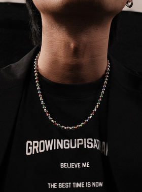 多巴胺彩色小圆珠串珠子项链男女