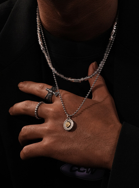 日潮复古太阳飞鸟小金饼吊坠项链